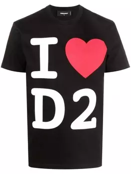Dsquared2 футболка Cool с принтом I Love D2, черный