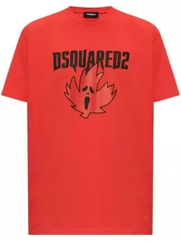 Dsquared2 футболка из хлопка Ghost Maple Leaf, красный