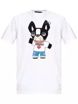 Dsquared2 футболка из хлопка с графическим принтом, белый