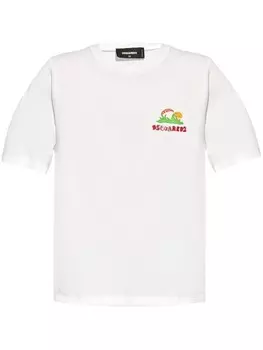 Dsquared2 футболка из хлопка с графическим принтом, белый