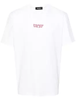 Dsquared2 футболка из хлопка с графическим принтом, белый