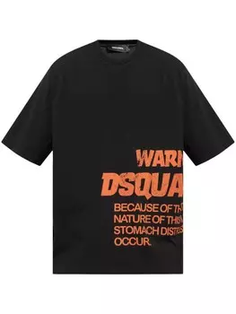 Dsquared2 футболка из хлопка с логотипом, черный