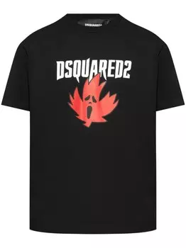 Dsquared2 футболка из хлопка с логотипом, черный