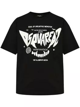 Dsquared2 футболка из хлопка с логотипом, черный