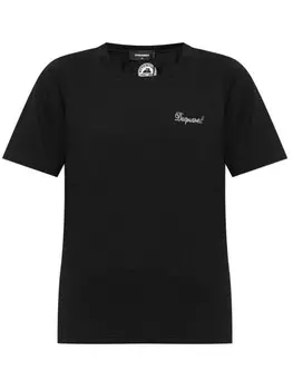 Dsquared2 футболка из хлопка с логотипом из страз, черный