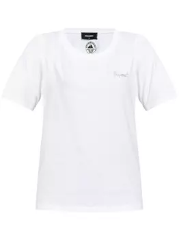 Dsquared2 футболка из хлопка с логотипом из страз, белый