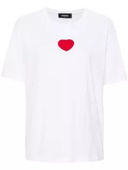 Dsquared2 футболка из хлопка с нашивкой в виде сердца, белый