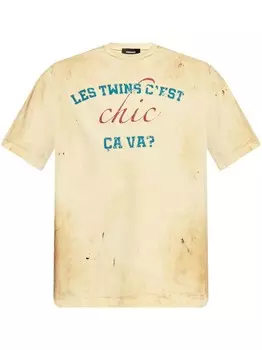 DSQUARED2 футболка Les Twins C'Est Chic, нейтральный цвет