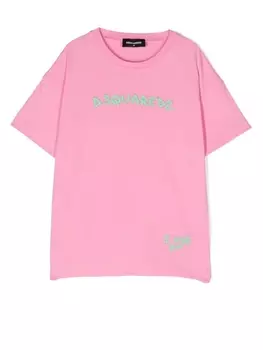 Dsquared2 футболка Maglietta с вышитым логотипом, розовый