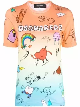 Dsquared2 футболка с эффектом градиента, оранжевый