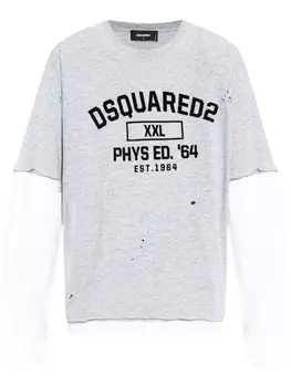 Dsquared2 футболка с эффектом многослойности DSQUARED2, серый