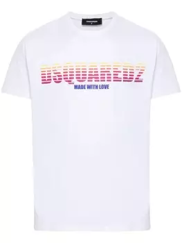 Dsquared2 футболка с эффектом омбре и логотипом, белый