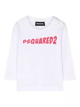 Dsquared2 футболка с длинными рукавами и логотипом, белый