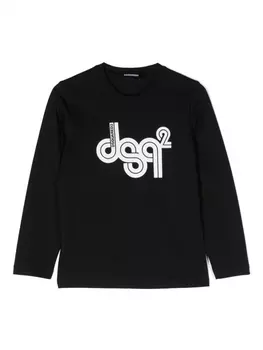 Dsquared2 футболка с длинными рукавами и логотипом, черный