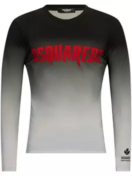 Dsquared2 футболка с длинными рукавами и принтом логотипа, черный