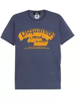 DSQUARED2 футболка с фактурным логотипом, синий