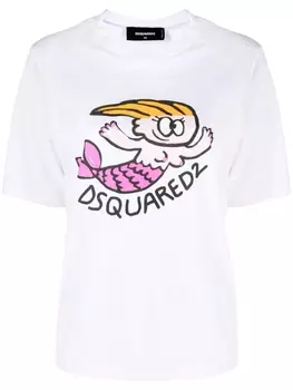 Dsquared2 футболка с графичным принтом, белый
