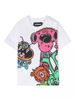 Dsquared2 футболка с графичным принтом, белый