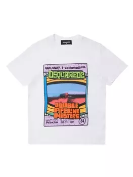 Dsquared2 футболка с графичным принтом, белый
