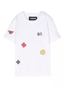 Dsquared2 футболка с графичным принтом, белый