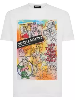 Dsquared2 футболка с графичным принтом, белый