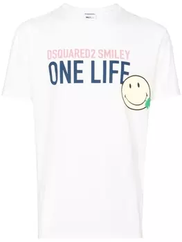 Dsquared2 футболка с графичным принтом, белый