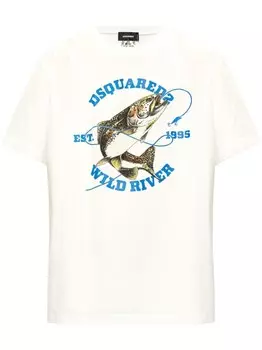 DSQUARED2 футболка с графичным принтом, белый