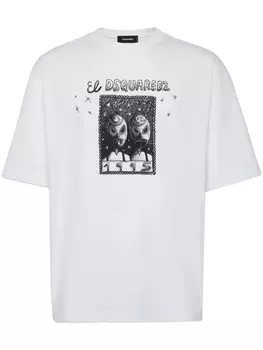 DSQUARED2 футболка с графичным принтом, белый