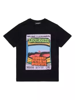 Dsquared2 футболка с графичным принтом, черный