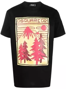 Dsquared2 футболка с графичным принтом, черный