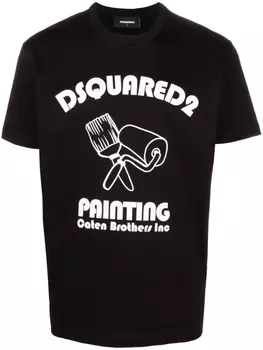 Dsquared2 футболка с графичным принтом, черный