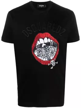 Dsquared2 футболка с графичным принтом, черный