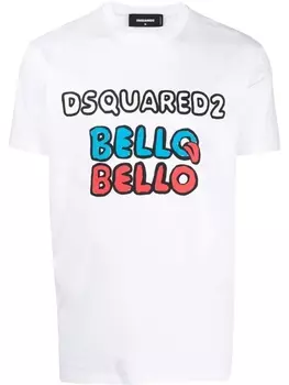 Dsquared2 футболка с графичным принтом и логотипом, белый