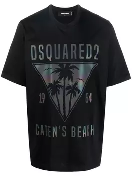 Dsquared2 футболка с графичным принтом и логотипом, черный