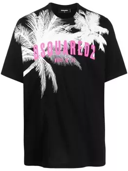 Dsquared2 футболка с графичным принтом и логотипом, черный