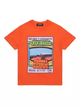 Dsquared2 футболка с графичным принтом, оранжевый