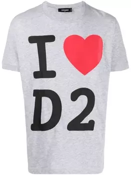 Dsquared2 футболка с графичным принтом, серый