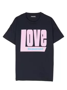 Dsquared2 футболка с графичным принтом, синий