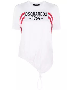 Dsquared2 футболка с кулиской и логотипом, белый