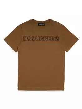 Dsquared2 футболка с логотипом, коричневый