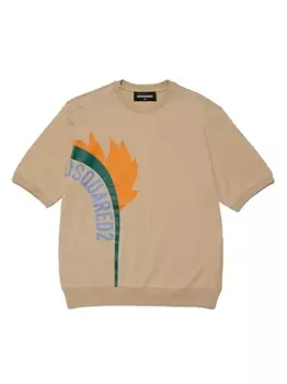 Dsquared2 футболка с логотипом, нейтральный цвет