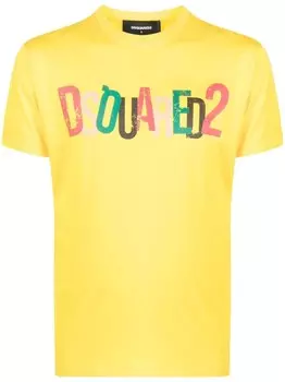 DSQUARED2 футболка с логотипом, желтый