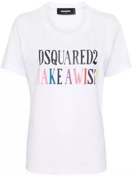 Dsquared2 футболка с надписью, белый