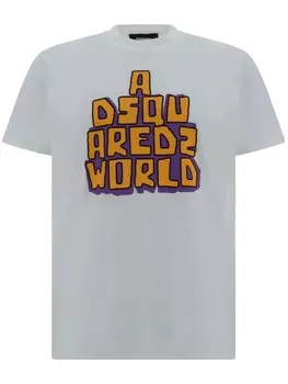 DSQUARED2 футболка с надписью, белый