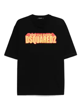 DSQUARED2 футболка с надписью, черный