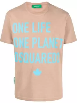 Dsquared2 футболка с надписью, коричневый