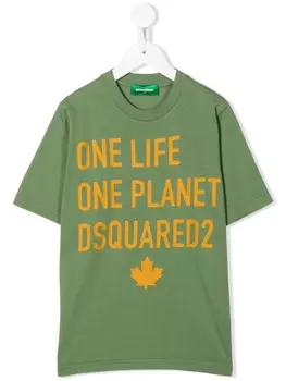 Dsquared2 футболка с надписью, зеленый