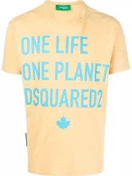 Dsquared2 футболка с надписью, желтый