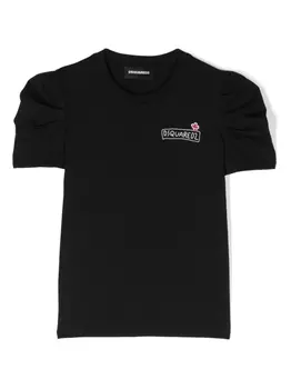 Dsquared2 футболка с объемными рукавами и логотипом, черный