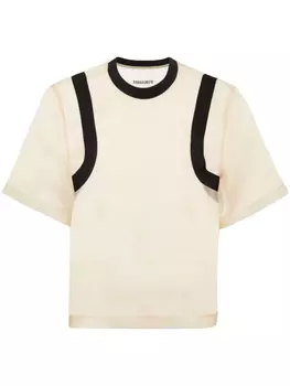 DSQUARED2 футболка с отделкой в полоску, нейтральный